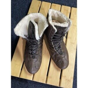 adidas Boxing/Wrestling-Style Boots Brown Sz 6.5 Women's Shearling Lined Korea